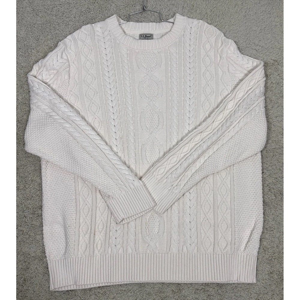 LL Bean Heritage Soft Cotton Fisherman Knit Pullover Sweater Men's 3XL Classic